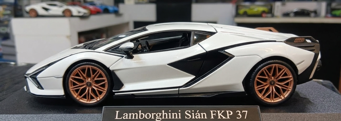 BBURAGO 18-91046W 1/18 LAMBORGHINI SIAN FKP 37 DIE-CAST WHITE