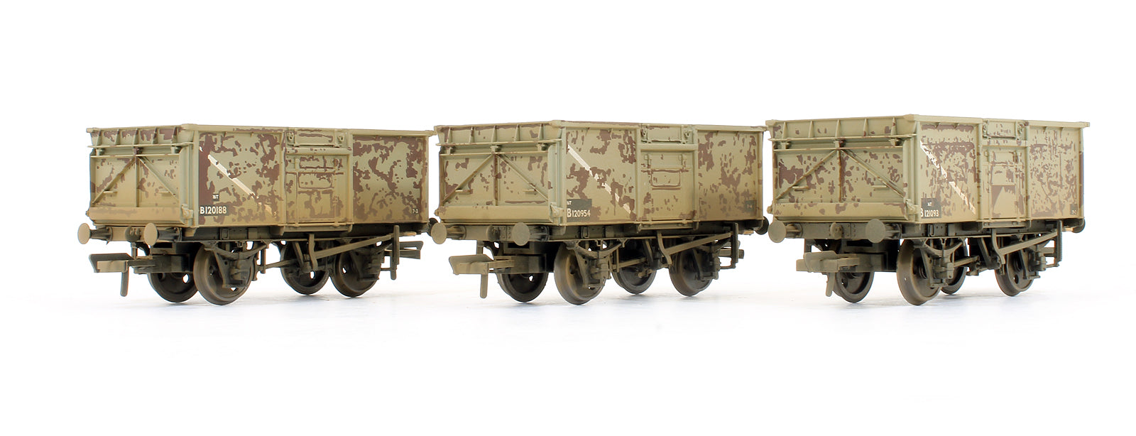 BACHMANN 37-235A OO GAUGE 1/76 SCALE 16 TON SET OF 3 MINERAL WAGONS BR GREY WEATHERED