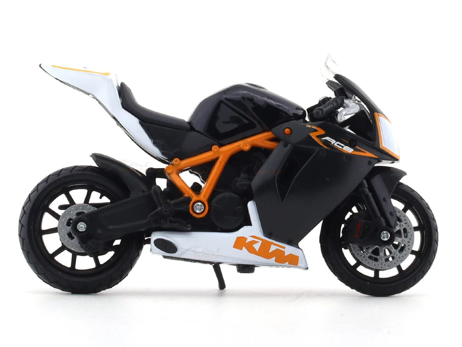 BBURAGO KTM 1190 RC8 R BLACK 1:18 SCALE DIECAST MODEL