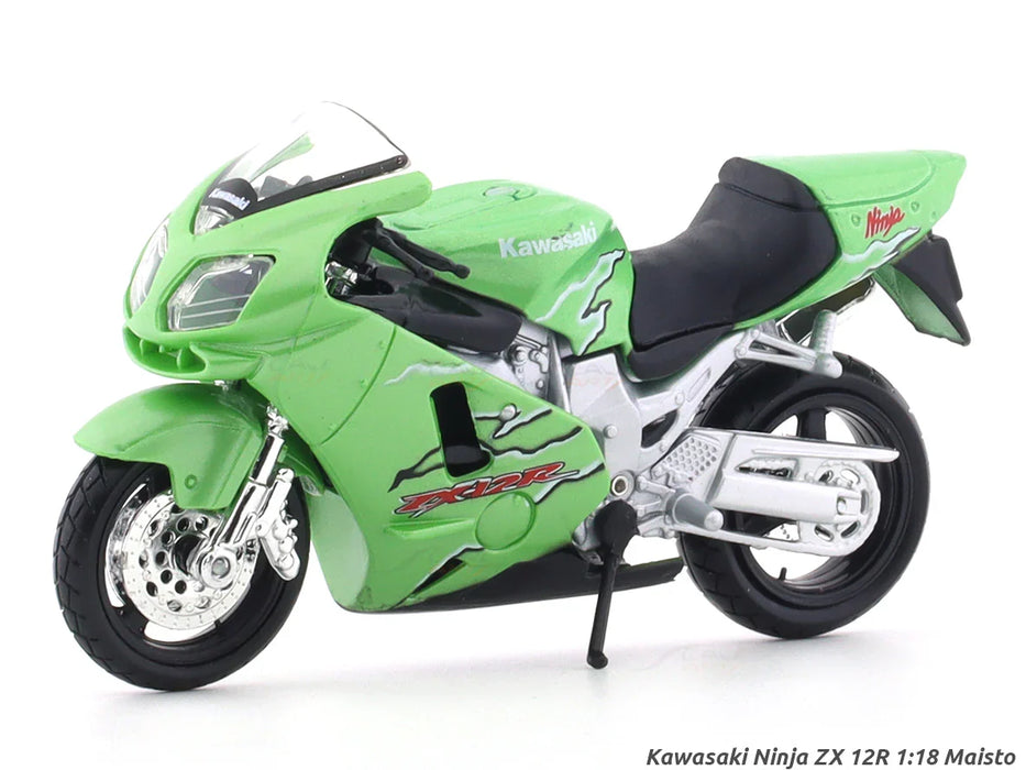 MAISTO KAWASAKI NINJA ZX-12R, GREEN, 1:18 SCALE DIECAST MODEL 20-00332