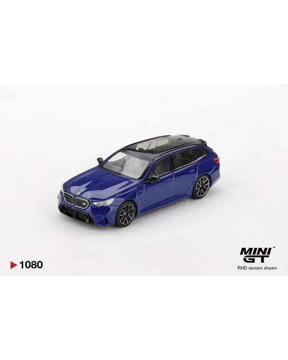 Imported Mini GT #1080 BMW M5 Touring Marina Bay Blue Metallic Die-Cast Car