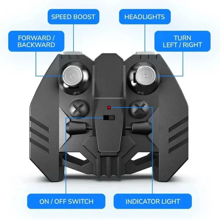 MIRANA TRACER APP AND REMOTE CONTROL CAR - 1.5X POWERFUL NITRO, AR GAME, ANTI SKID TYRE, LUMINOUS HEADLIGHTS, 1200 MAH LI-ION RECHARGEABLE BATTERY ( GREY )
