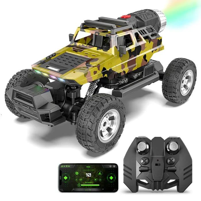 MIRANA EXPLORER 4X4 ALL WHEEL DRIVE REMOTE AND APP CONTROL MONSTER TRUCK, 1.5X POWERFUL NITRO, 2500 MAH LION RECHARGEABLE BATTERY, C TYPE USB CHARGING,SCALE 1:16 ( OLIVE )
