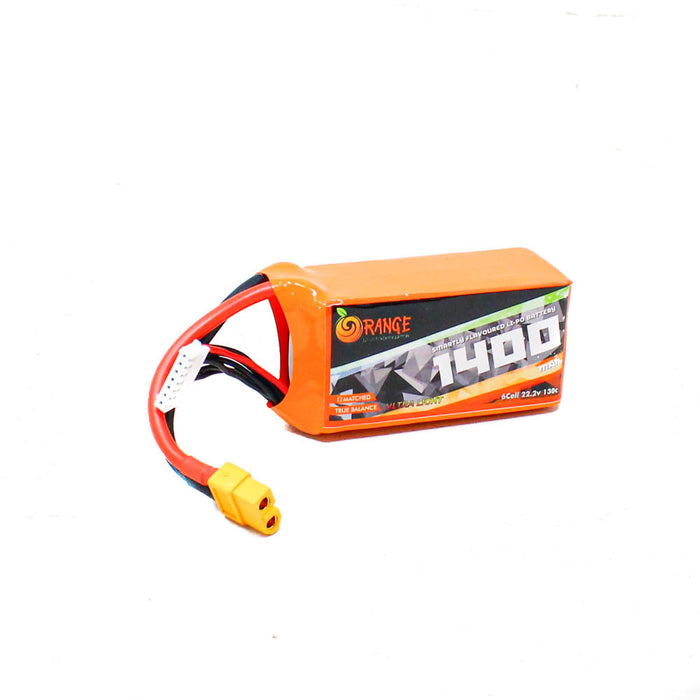ORANGE 22.2V 1400MAH 130C 6S FPV U2 SERIES LITHIUM POLYMER BATTERY PACK