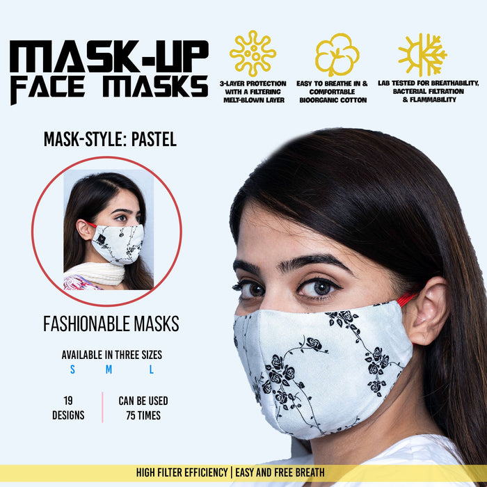 Face mask White Rose Small,Medium,Large