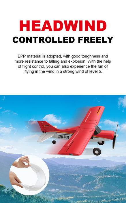 CROSS-COUNTRY AIRCRAFT QIDI-560 M7 51.2CM WING SPAN 37CM FUSELAGE (RED)