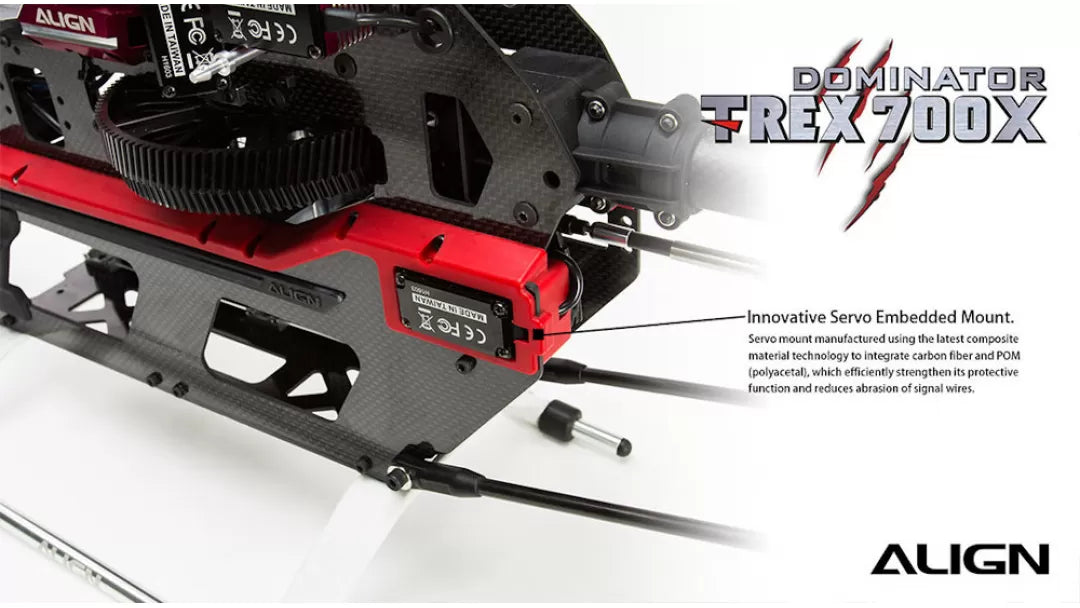 ALIGN TREX DOMINATOR 700X  FULL HELI  PARTS USED (CYCLIC SERVOS- ALIGN HV Ds820mx3/TAIL SERVO-ALIGN HV DS825M ESC-HOBBYWING PLATINUM PRO ESC  120A V4/FLYBARLESS UNIT-SPRIT PRO FLYBARLESS UNIT/MOTOR-ALIGN RCM BL850MX 490KV)