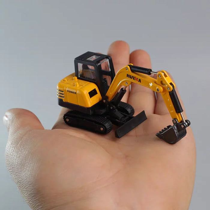 DIE CAST HUINA 1013 EXCAVATOR 1/80 SCALE YELLOW