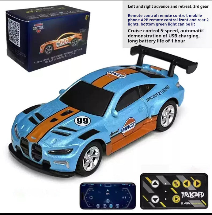 MINI RC CAR SMALL POCKET (SPORTS RACING MNCZ 99) 1:64 SPEED REGULATING ALLOY MODEL HG4-218