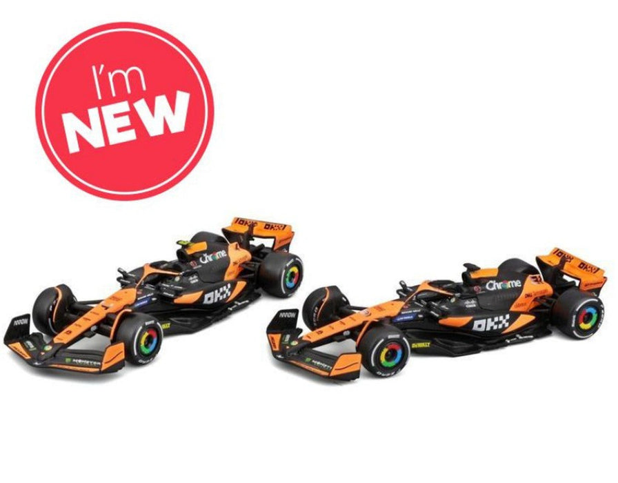 BBURAGO F1 MCLAREN MCL38 MIAMI GRAND PRIX 2024  WITH HELMET 1/43 SCALE MODEL B18-38215N- 1pc