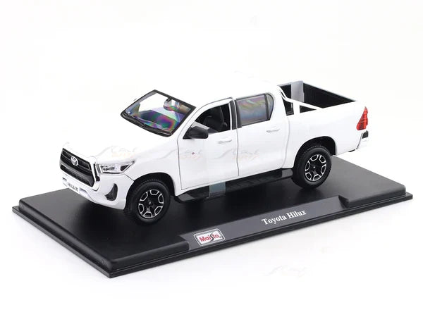 MAISTO TOYOTA HILUX 1:27 SCALE PICKUP TRUCK DIECAST MODEL WHITE (52920W)