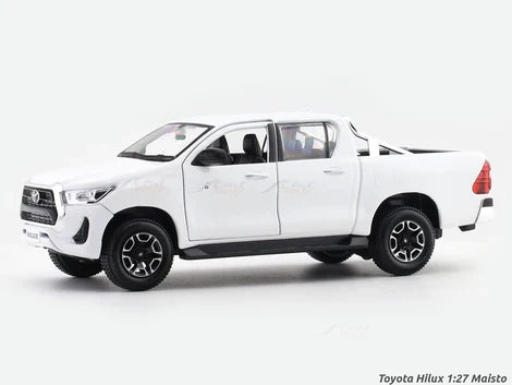 MAISTO TOYOTA HILUX 1:27 SCALE PICKUP TRUCK DIECAST MODEL WHITE (52920W)