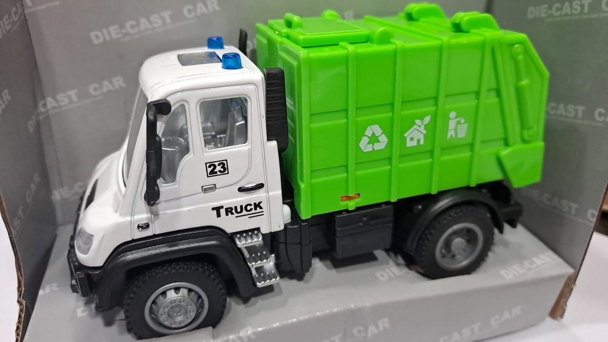 DIE CAST 1:64 RC PULL BACK TRASH/WASTE BIN TRUCK 6461