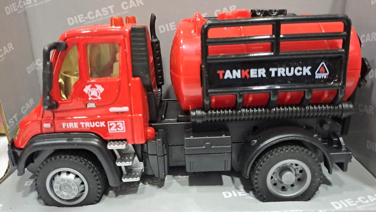 DIE CAST 1:64 RC PULL BACK FIRE TANKER TRUCK 6460