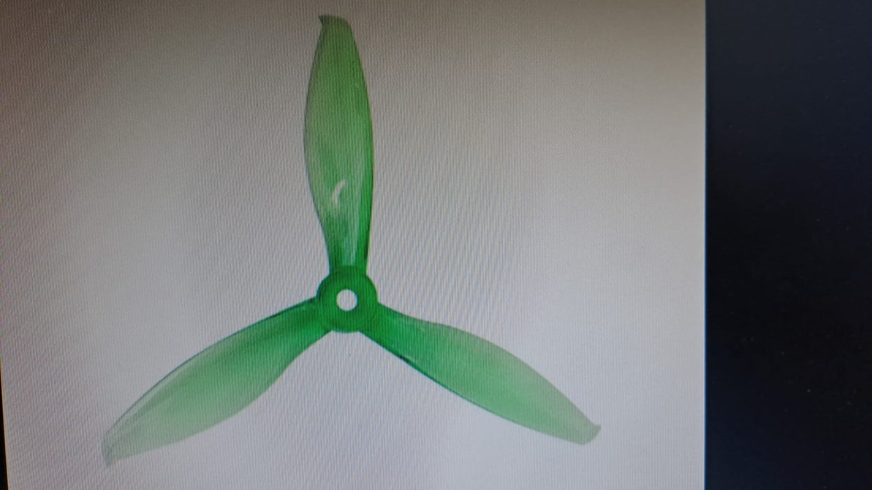 PROPELLER ORANGE HD 5149 (5.1X4.9) TRI BLADE FLASH PROPPELLERS 2CW+2CCW-TRANSPARENT GREEN