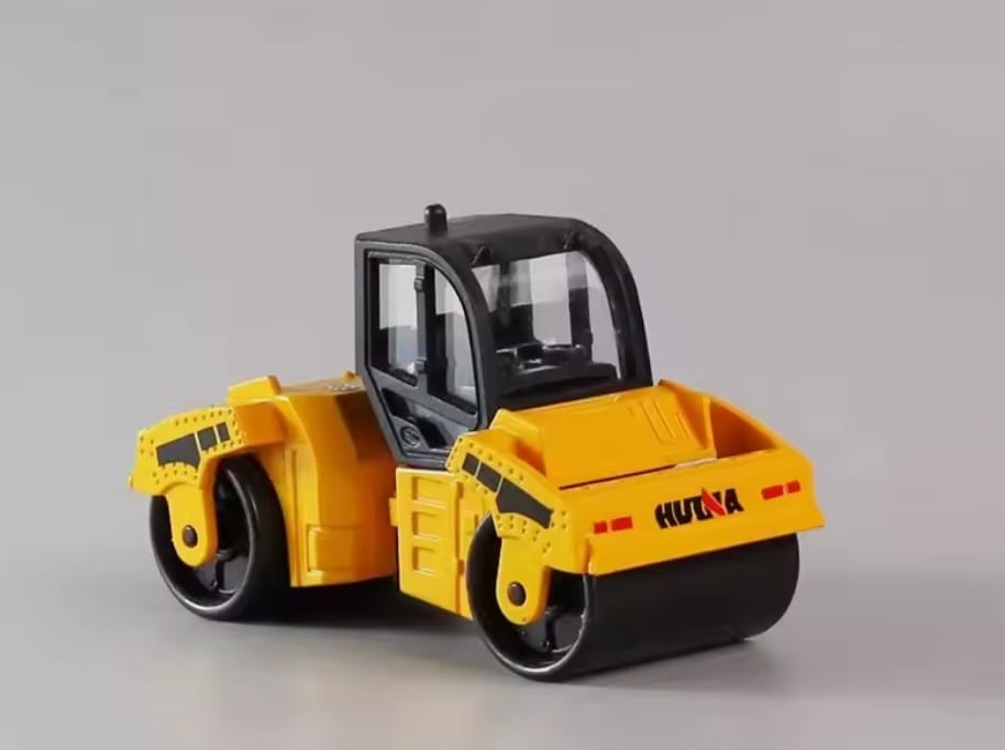 DIE CAST HUINA 1011 ROAD ROLLER 1/80 SCALE YELLOW