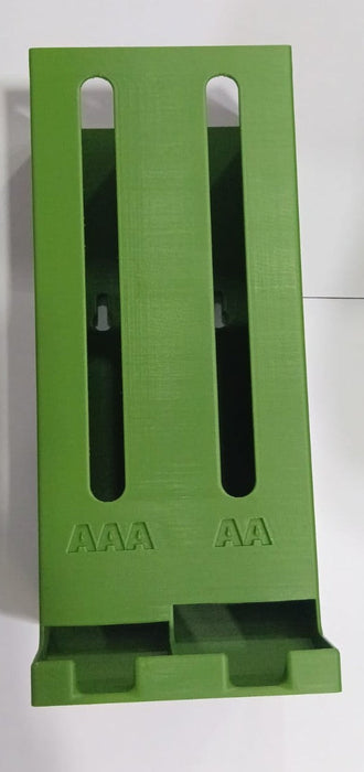 DUAL BATTERY DISPENSER HOLDER FOR 100AA AND 100AAA BATTERIES GREEN