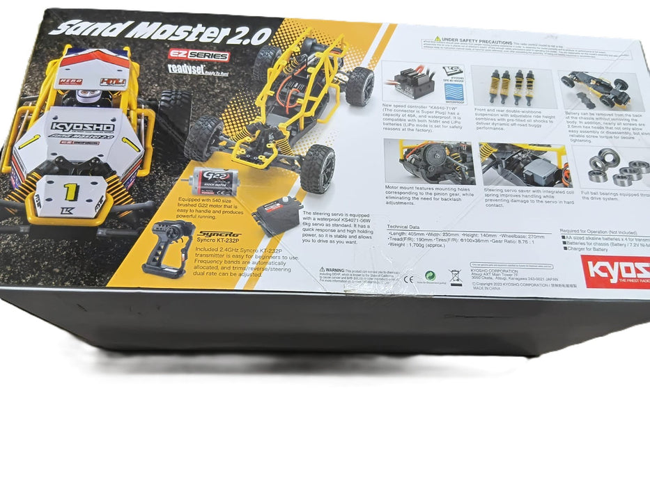 Kyosho 1/10 2WD Sand Master 2.0 CT2 EZ Series RTR RC Buggy – Ready to Run Off-Road Desert Racer