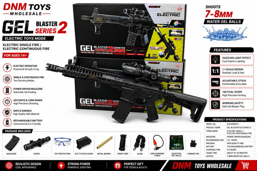 Gel Blaster SLR Series 2 Electric Toy | 7–8mm Water Gel Ball Blaster with Tactical Scope
