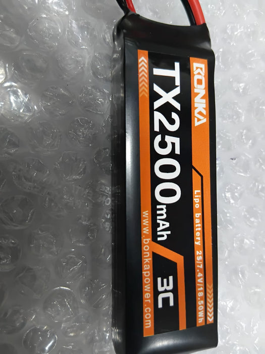 BONKA 7.4V 2500MAH 3C 2S (TX) LITHIUM POLYMER BATTERY