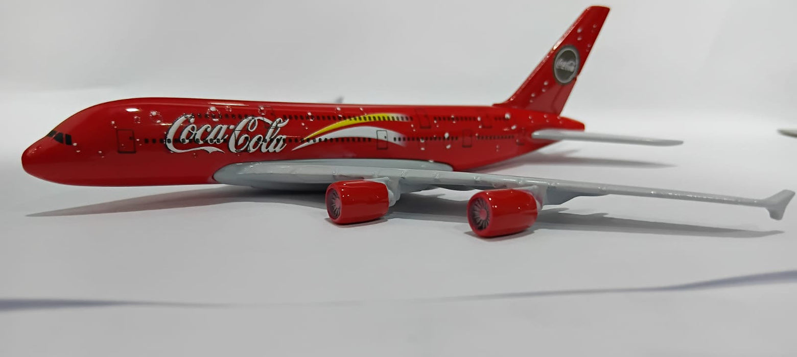 AIRPLANE METAL DIECAST COCACOLA A380 16CM