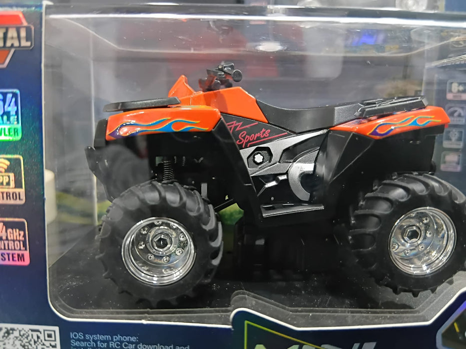 MINI RC CAR SMALL POCKET 1:64 SPEED REGULATING ALLOY MODEL HG4-426 ORANGE