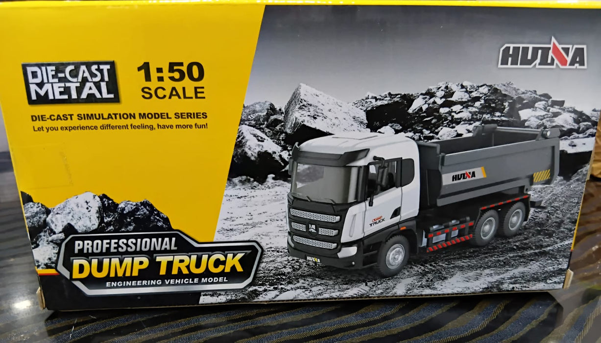 HUINA 1718 1/50 SCALE DIE-CAST METAL DUMP TRUCK