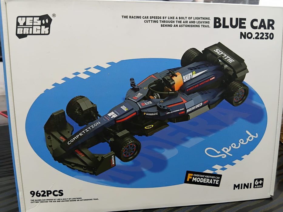 YES BRICK BLUE CAR NO. 2230 962 PCS MINI SPEED DRIFT