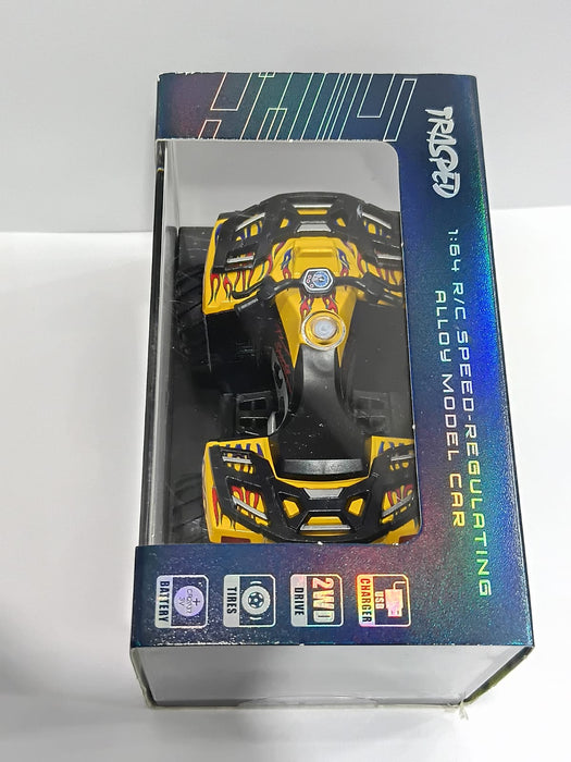 MINI RC CAR SMALL POCKET 1:64 SPEED REGULATING ALLOY MODEL HG4-426 YELLOW