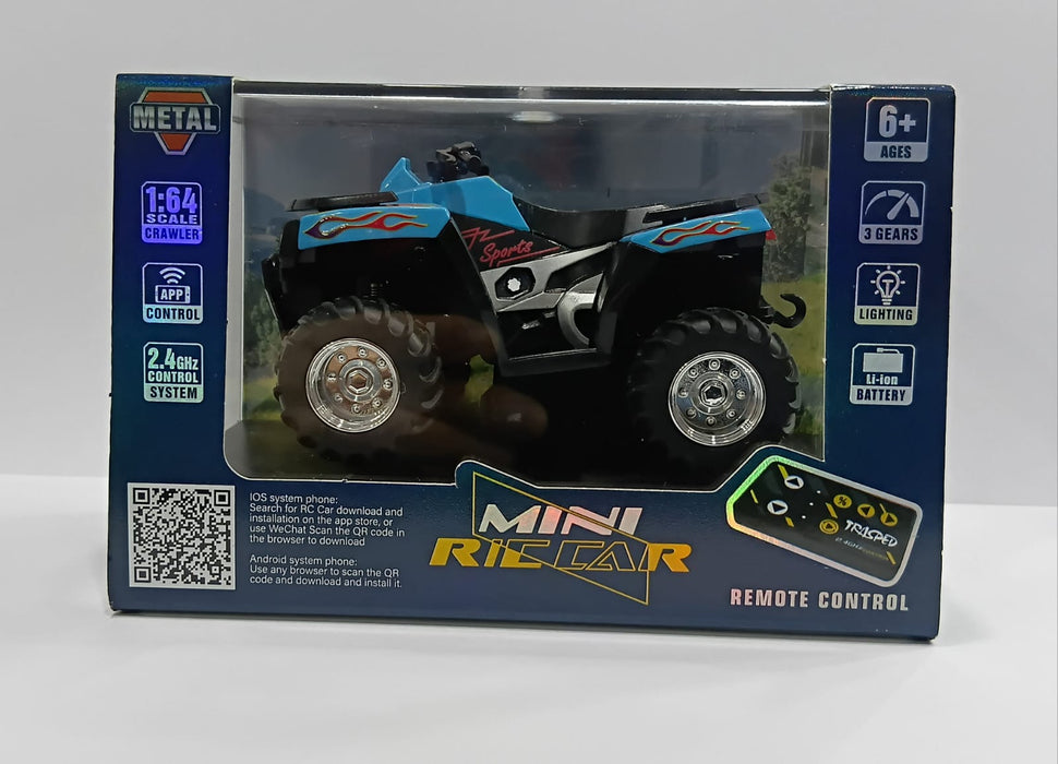 MINI RC CAR SMALL POCKET 1:64 SPEED REGULATING ALLOY MODEL HG4-426 BLUE