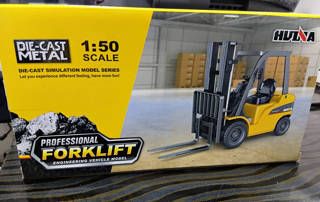 HUINA 1717 1/50 SCALE DIE-CAST METAL FORKLIFT