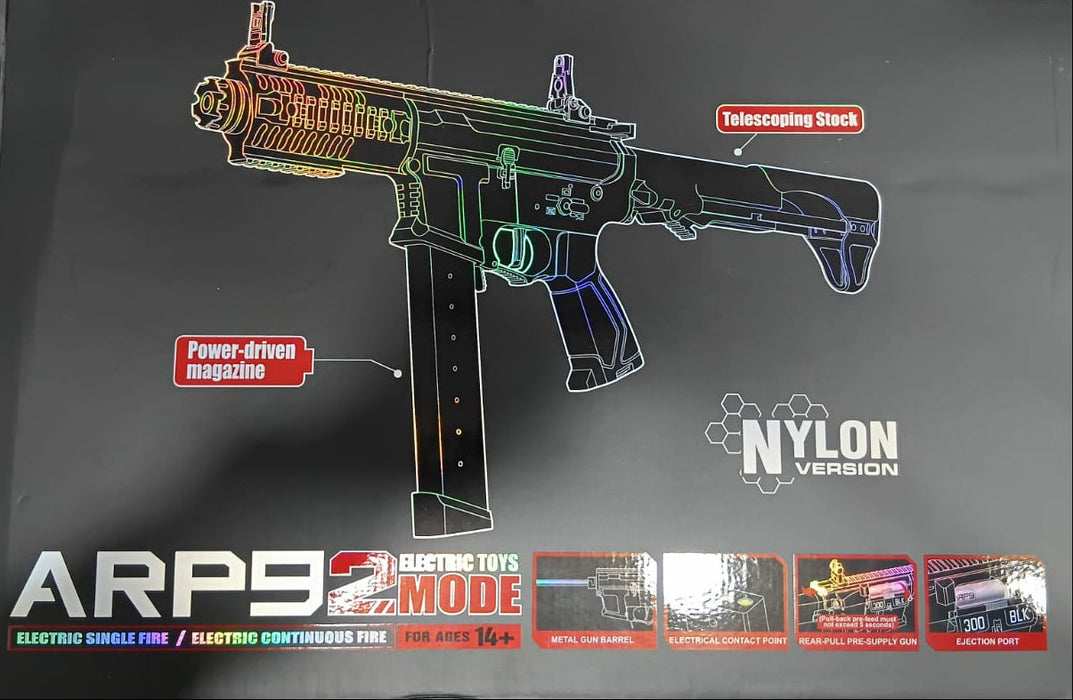 ARP9 WH65-1 1:1 REENGRAVING MOLD POWER DRIVEN MAGANIZE AND 2MODE FIREING GEL BLASTER GUN TOY