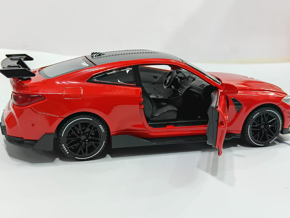 BMW M4 1/32 XA3228-B WITH PULL BACK LIGHT FUNCTIONS ALLOY DIECAST MODEL CAR RED COLOR