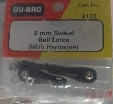 Du-Bro Swivel Ball Links W/Hardware 2Mm (2) Dub2133