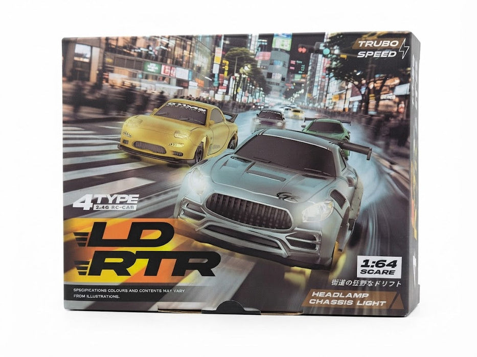MINI R/C 3602 1:64 2.4GHZ RTR HEADLAMP CHASSIS LIGHT DRIFT CAR GREEN COLOR