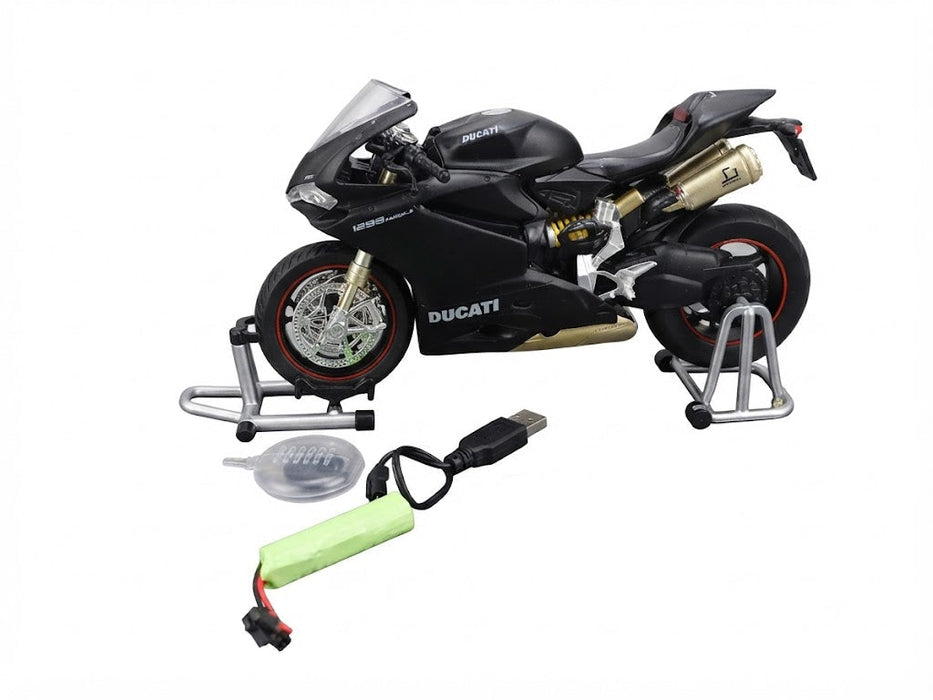 MOTOR CYCLE 8678B 1/10 SPEED RACING DUCATI PANIGALE DIECAST BIKE BLACK COLOR