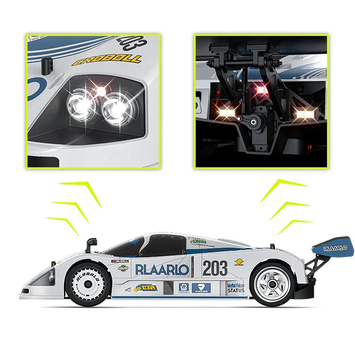 RLAARLO AK-787 FLAT RUN 1:10 METAL CARBON FIBER VERSION RC MODEL CAR AK-787B-A  (BLUE & WHITE)