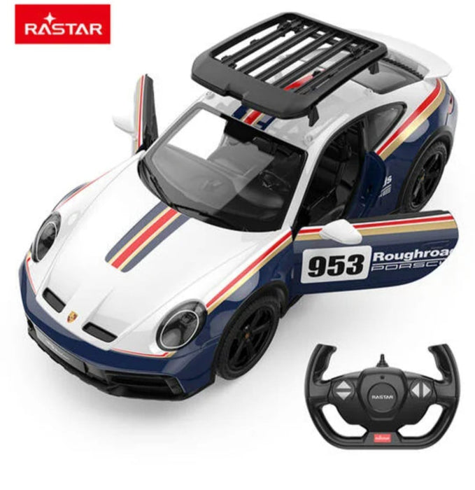 RASTAR, PORSCHE 911 DAKAR USB,2.4Ghz, 6+ AGES RC 1/14 SCALE 10137 -BLACK & WHITE