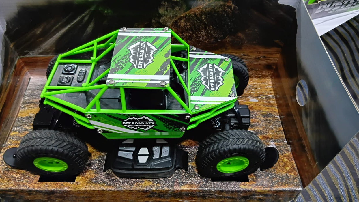 MIRANA DUSTER REMOTE 2WD, SCALE 1:20, ALL TERRAIN VEHICLE REMOTE CONTROL, 2.4 GHZ REMOTE CONTROL RANGE, 1200 MAH BATTERY, C-TYPE RECHARGEABLE BATTERY, 1.5*POWERFULL BOOST (GREEN)