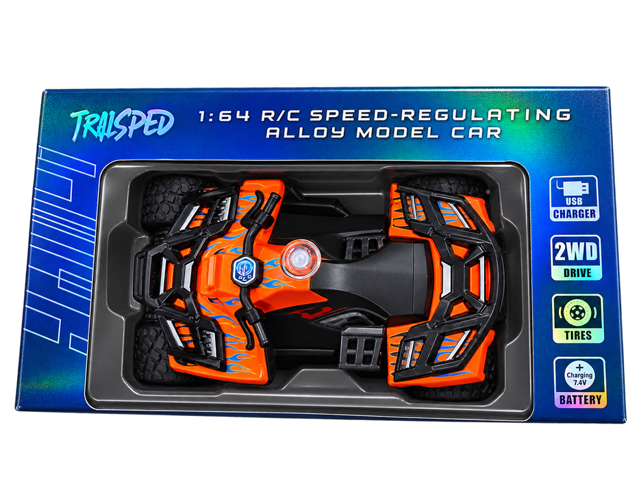 MINI RC CAR SMALL POCKET 1:64 SPEED REGULATING ALLOY MODEL HG4-426 ORANGE