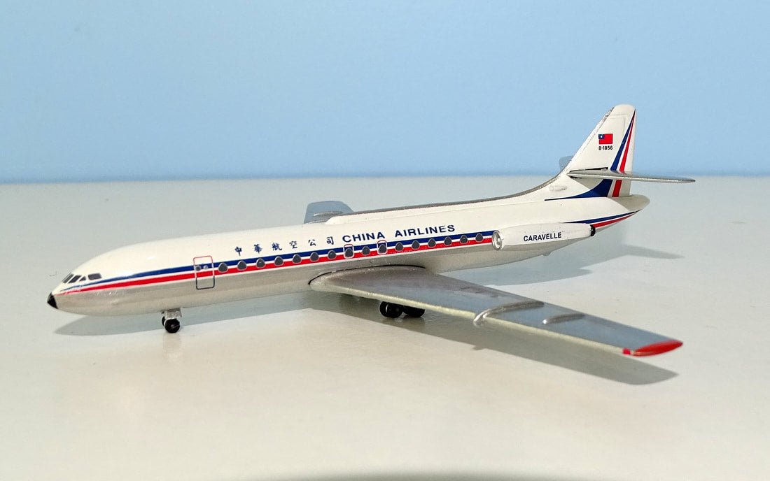 AIRPLANE DIECAST METAL CARAVELLE  III CHINA AIRLINES 1:200 MODEL