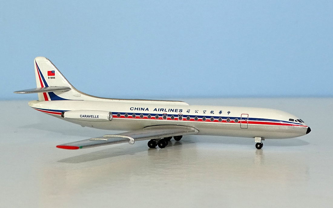 AIRPLANE DIECAST METAL CARAVELLE  III CHINA AIRLINES 1:200 MODEL