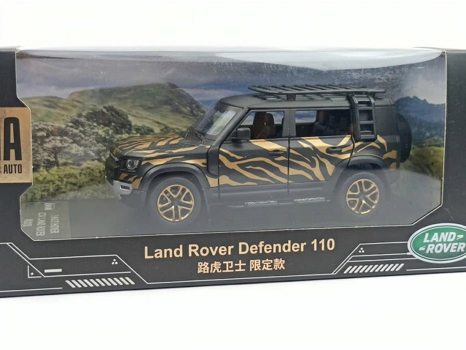 CCA 1:32 LAND ROVER DEFENDER 110 DIECAST MODEL  88416A CAR BLACK/GOLD