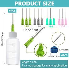 HASTHIP 6 PCS GLUE APPLICATOR BOTTLES, OIL DROPPER BOTTLE WITH BLUNT TIP NEEDLE