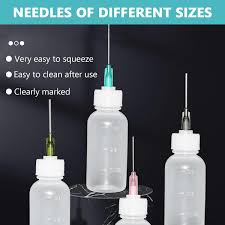 HASTHIP 6 PCS GLUE APPLICATOR BOTTLES, OIL DROPPER BOTTLE WITH BLUNT TIP NEEDLE