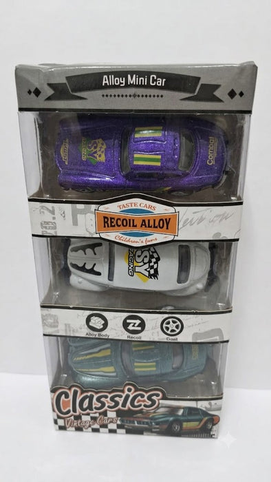 RECOIL ALLOY (ALLOY MINI CAR) CLASIIC VINTAGE CARS PACK OF 3 - 18 PCS BOX