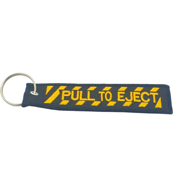 EMBROIDERED KEYRING PULL TO EJECT