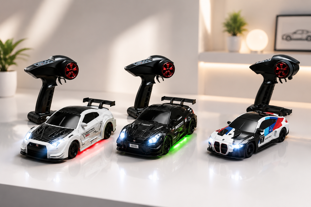 88RC 1:43 Alloy Remote Control Mini Drift Car Set (MOQ: 3 Models) – 2.4GHz 4WD High-Speed RC Car with DIY Detachable Body & Multi-Light Modes | 3 Assorted Models Only (No Single Piece)