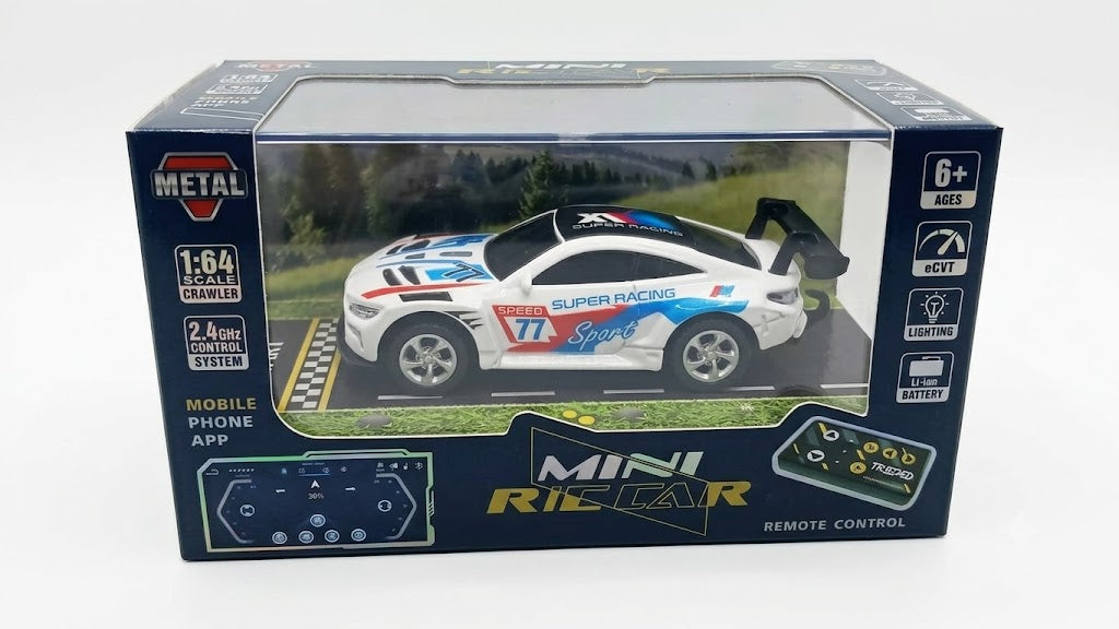 MINI RC CAR SMALL POCKET (SUPER RACING 77) 1:64 SPEED REGULATING ALLOY MODEL HG4-218
