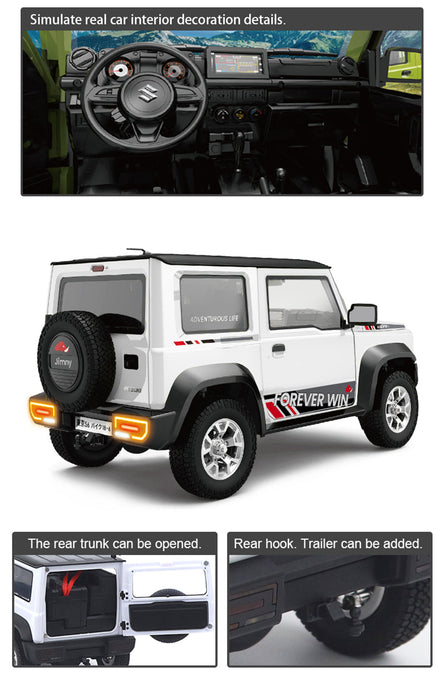 SUZUKI JIMNY HG4-210 RC CAR 1/16 4WD 2.4G LED LIGHT & TOWING HOOK OF THE TRAILER GREEN